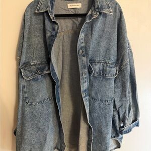 The Frankie Shop Oversized Light Blue Denim Jacket
